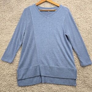 Habitat Clothes To Live In‎ Womens Medium Blue Long Sleeve Tunic Stretch Soft